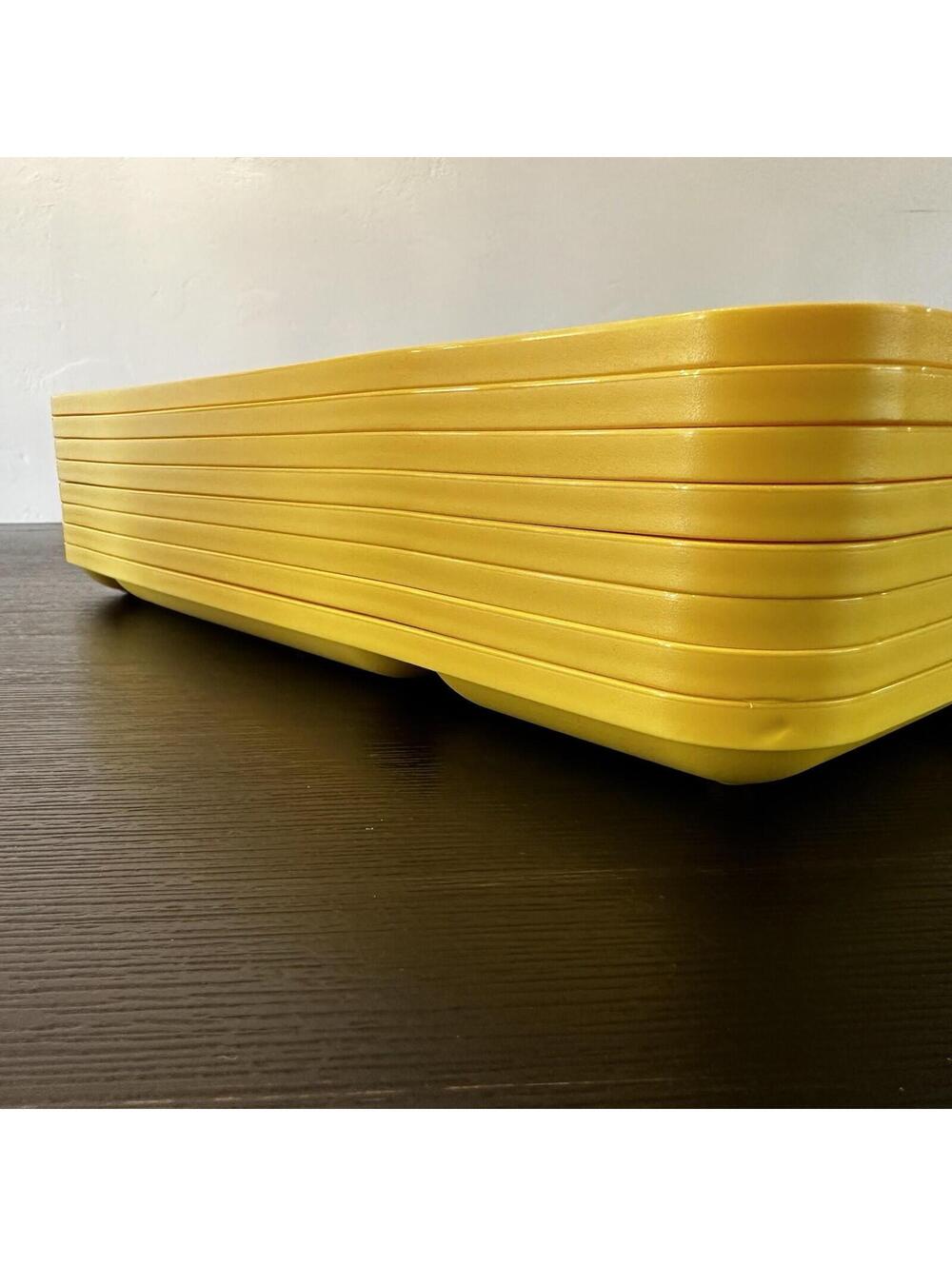 8 Tupperware Divided Lunch Trays Yellow 1535-3 & 1535-4 Picnic BBQ EUC - Picture 5 of 7